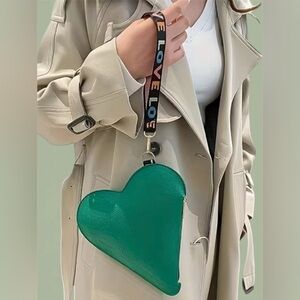 New Green & Red Heart-Shaped Women's Wristlet